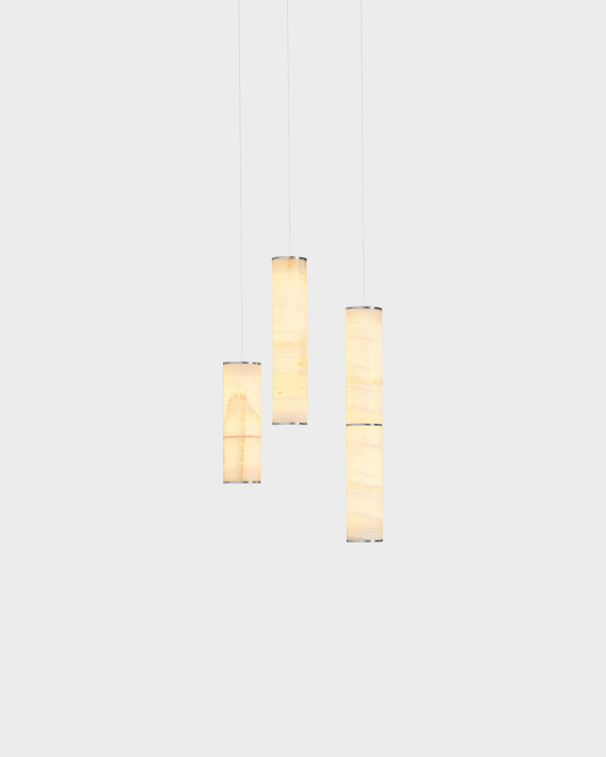 Pars Cluster 3 pendel fra Anour - Brushed Stainless Steel / White Onyx - Jacobsen Plus