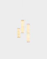 Pars Cluster 3 pendel fra Anour - Brushed Stainless Steel / White Onyx - Jacobsen Plus