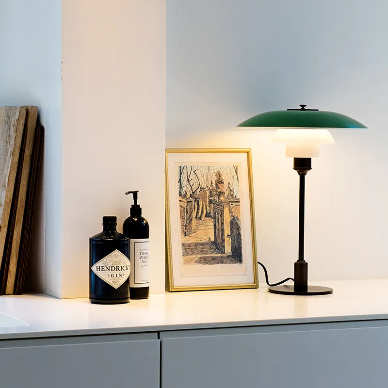 PH 3½-2½ Bordlampe, grøn af Poul Henningsen