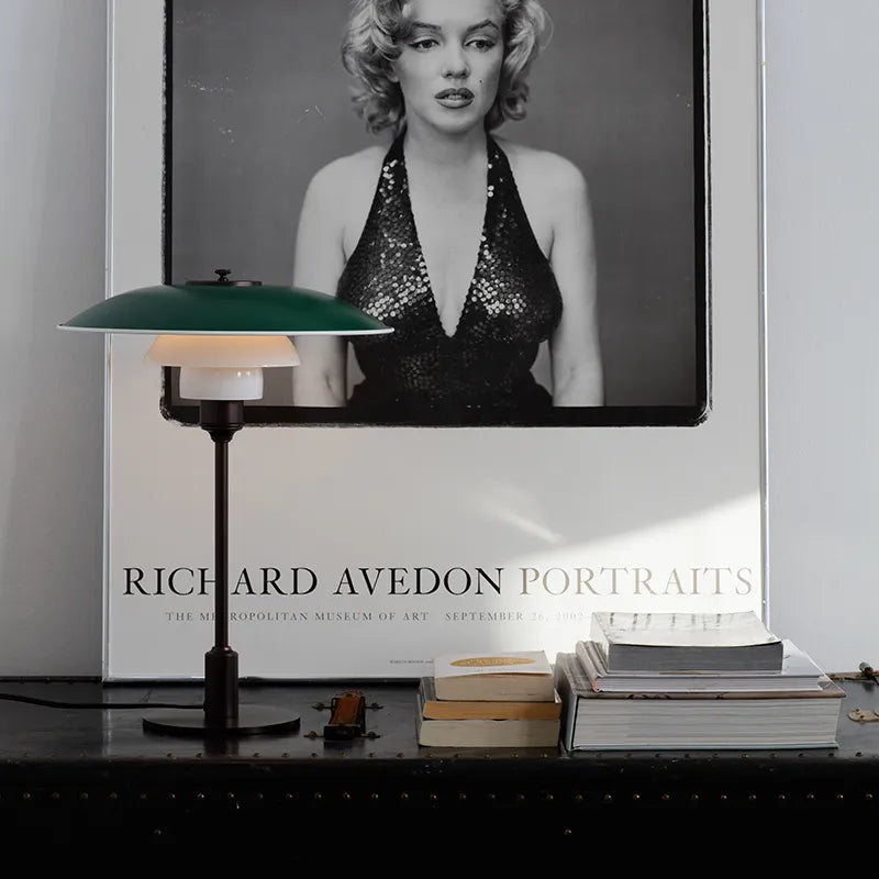 PH 3½-2½ Bordlampe, grøn af Poul Henningsen