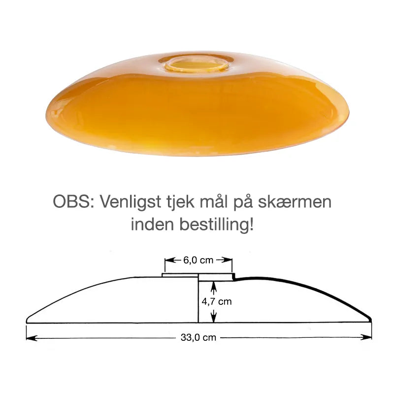 PH 3½-3 Overskærm i ravfarvet glas fra Louis Poulsen
