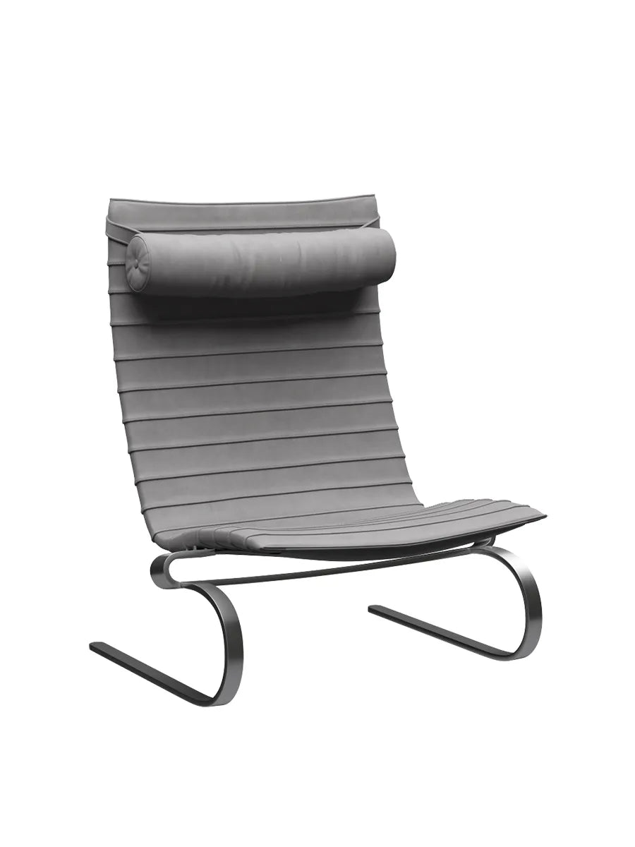 PK20 Loungestol af Poul Kjærholm - Embrace læder / Concrete - Jacobsen Plus