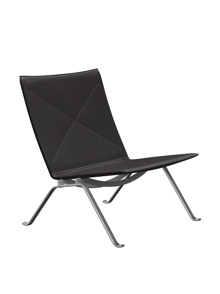 PK22 Loungestol af Poul Kjærholm - Aura læder / Sort-brun - Jacobsen Plus