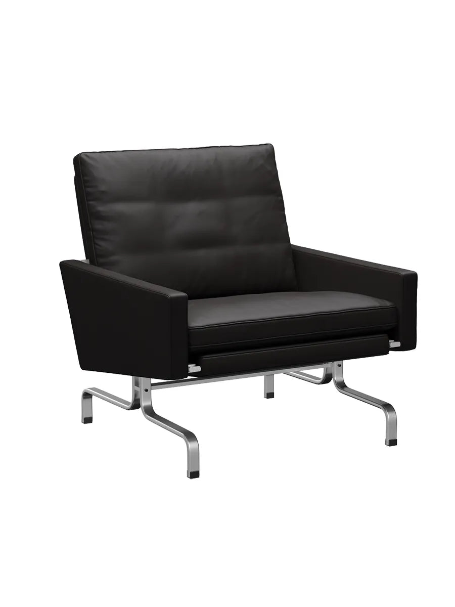 PK31 Loungestol af Poul Kjærholm - Aura læder / Sort-brun - Jacobsen Plus