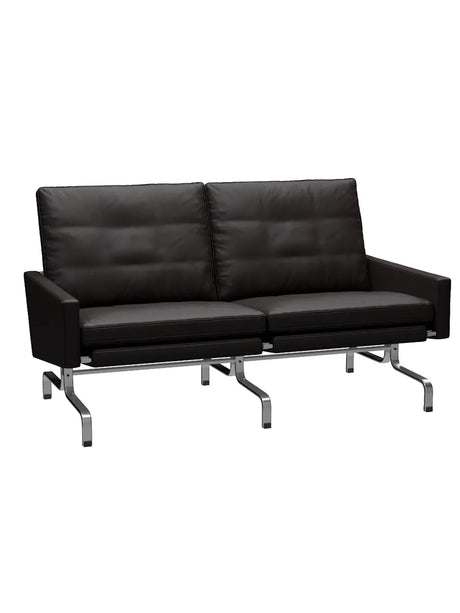 PK31/2 2 pers. Sofa af Poul Kjærholm - Aura læder / Sort-brun - Jacobsen Plus