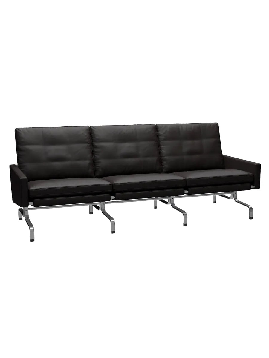 PK31/3 3 pers. Sofa af Poul Kjærholm - Aura læder / Sort-brun - Jacobsen Plus