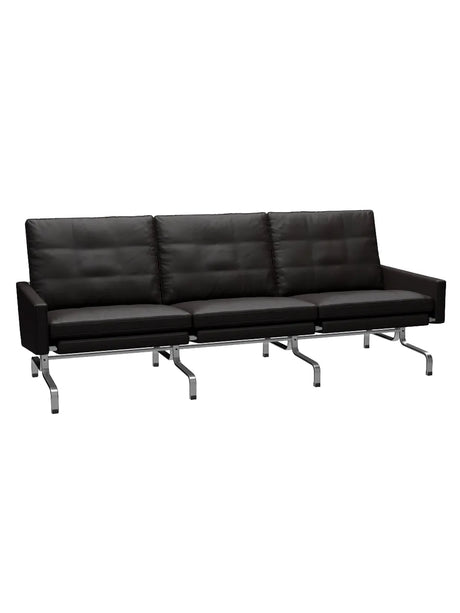 PK31/3 3 pers. Sofa af Poul Kjærholm - Aura læder / Sort-brun - Jacobsen Plus