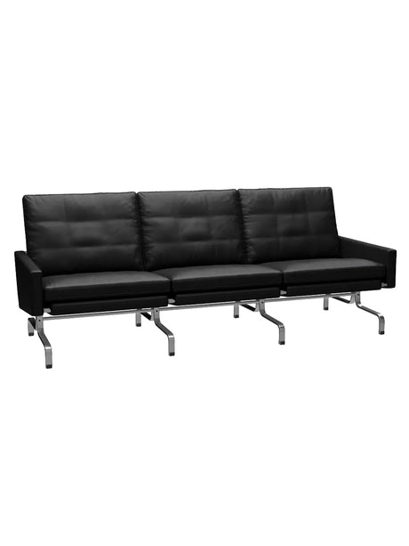 PK31/3 3 pers. Sofa af Poul Kjærholm - Aura læder / Sort - Jacobsen Plus