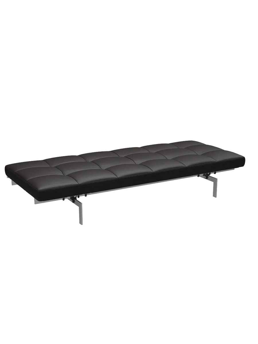 PK80 Daybed af Poul Kjærholm - Aura læder / Sort-brun - Jacobsen Plus