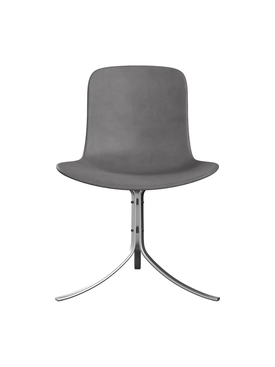 PK9 Stol af Poul Kjærholm - Embrace læder / Concrete - Jacobsen Plus