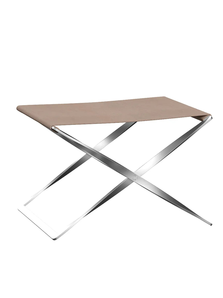 PK91 Foldestol af Poul Kjærholm - Canvas / Natural canvas - Jacobsen Plus