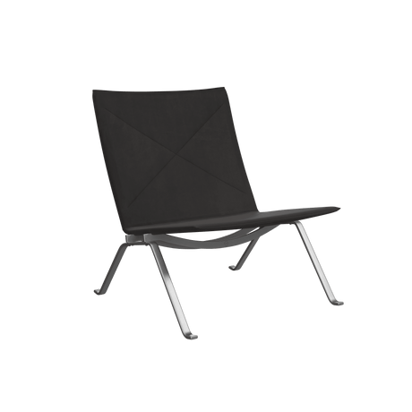 PK22 Loungestol, Haze læder af Poul Kjærholm - Anthracite - Jacobsen Plus