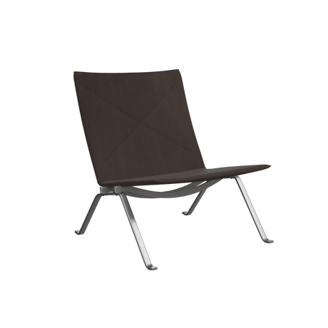 PK22 Loungestol, Haze læder af Poul Kjærholm - Dark brown - Jacobsen Plus