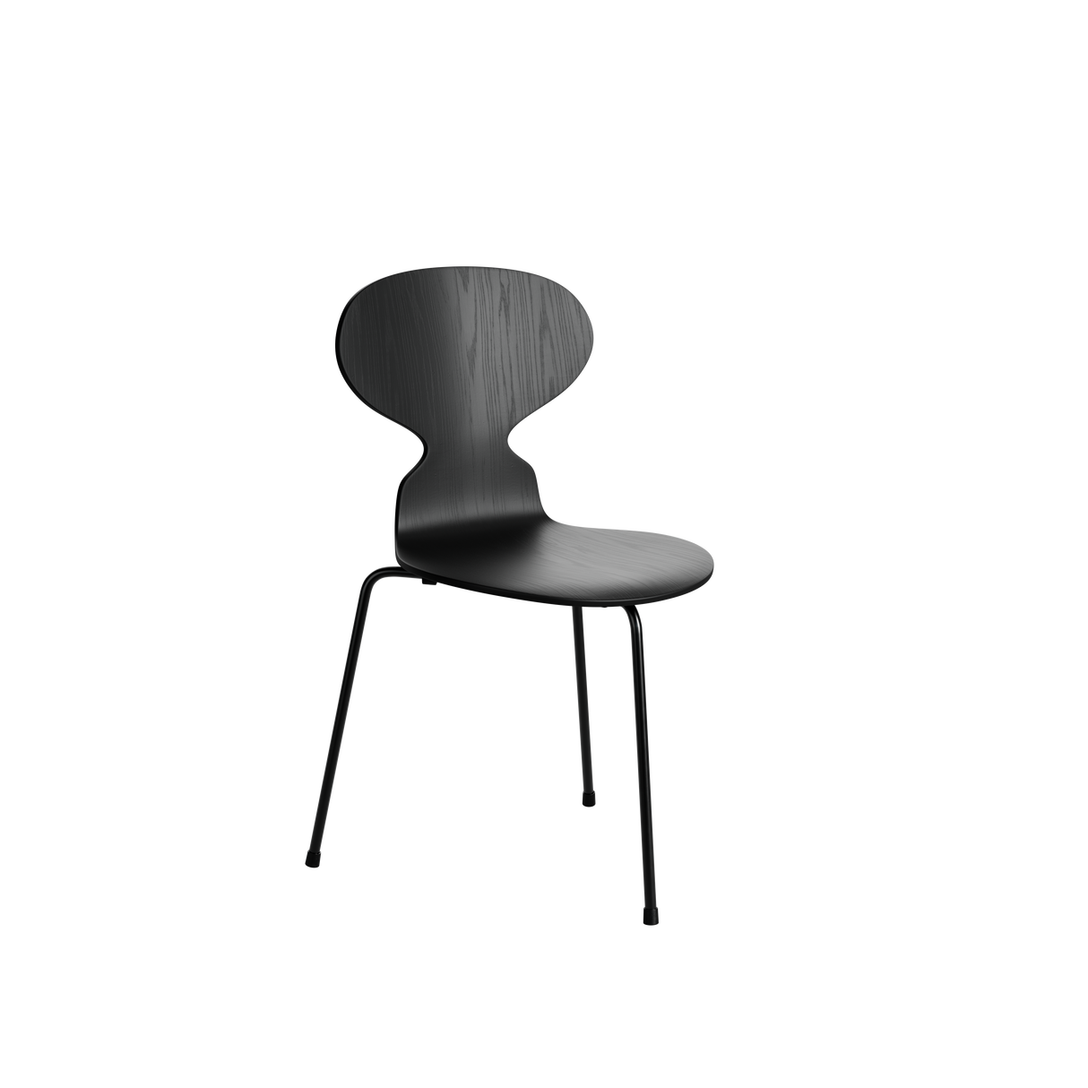 3100 Myren med 3 ben, sort stel af Arne Jacobsen - Farvet finér - Ask - Sort (195) - Jacobsen Plus