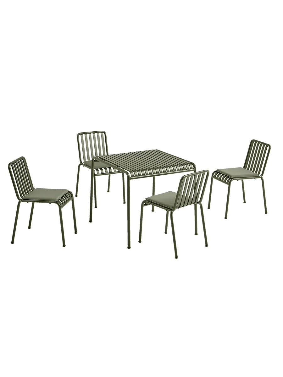 Palissade sæt, 4 stole og bord i olive fra HAY