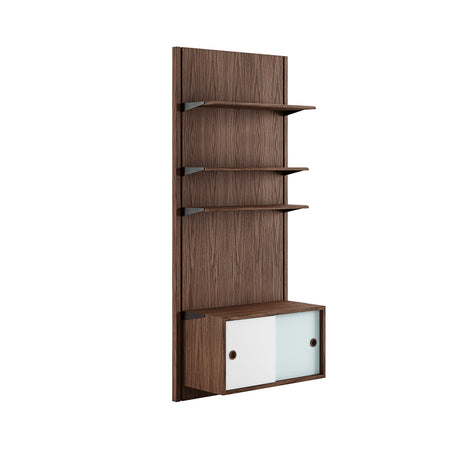 Panelsystem 1A af Finn Juhl - Valnød - hvid/blå - Jacobsen Plus