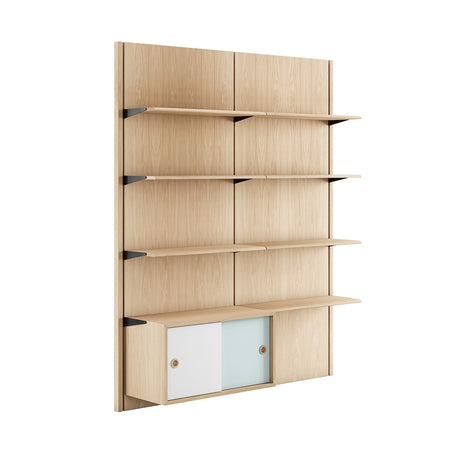 Panelsystem 2A af Finn Juhl - Eg klar olie - hvid/blå - Jacobsen Plus