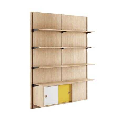 Panelsystem 2A af Finn Juhl - Eg klar olie - hvid/gul - Jacobsen Plus