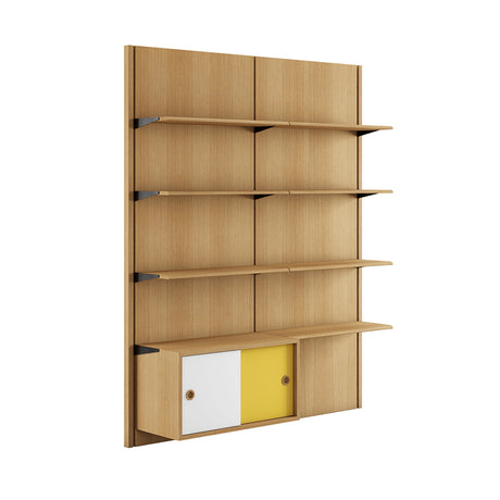 Panelsystem 2A af Finn Juhl - Eg olie - hvid/gul - Jacobsen Plus