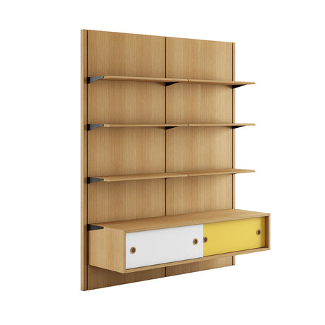 Panelsystem 2B af Finn Juhl - Eg olie - hvid/gul - Jacobsen Plus