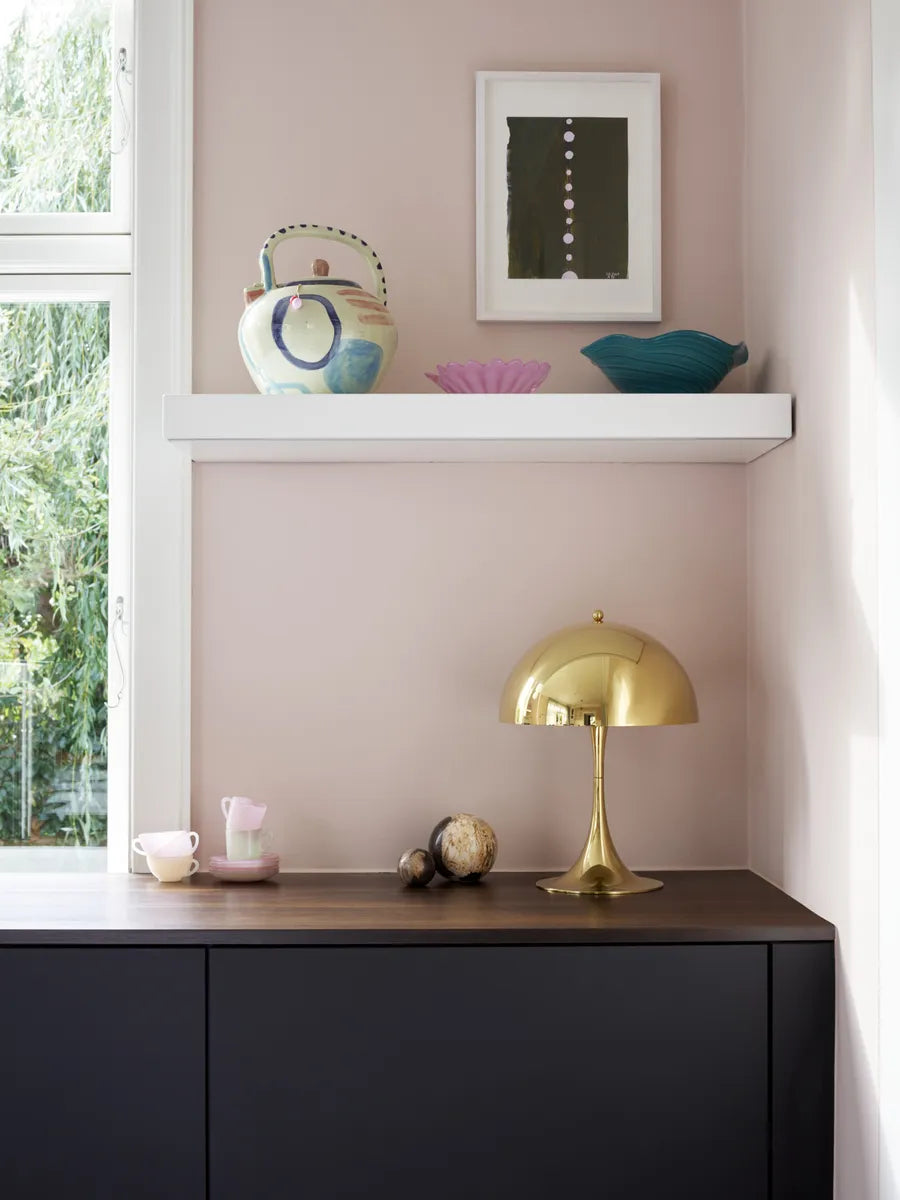 Panthella 320 bordlampe, messing af Verner Panton