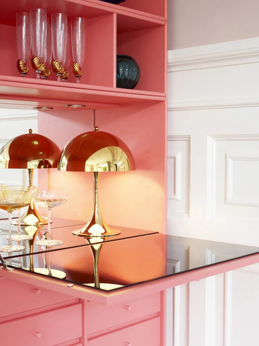 Panthella 250 bordlampe, messing af Verner Panton