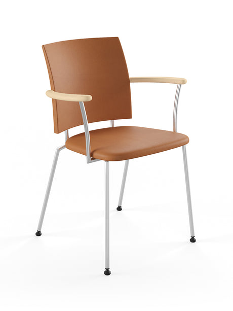 Panther armstol, cognac læder fra Naver Collection - Rustfrit stål / Ask hvidolie - Jacobsen Plus