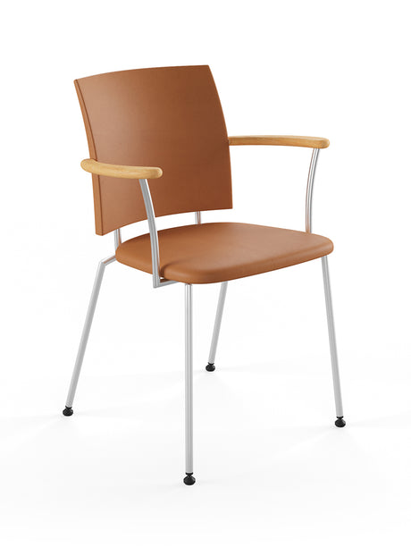 Panther armstol, cognac læder fra Naver Collection - Rustfrit stål / Eg olie - Jacobsen Plus
