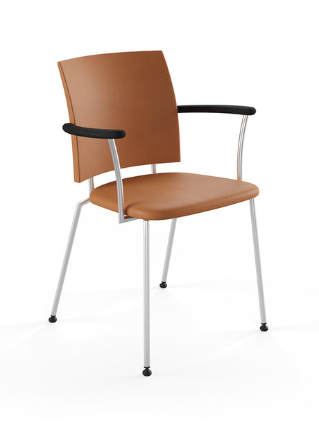 Panther armstol, cognac læder fra Naver Collection - Rustfrit stål / Ask sortbejdset - Jacobsen Plus
