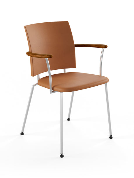 Panther armstol, cognac læder fra Naver Collection - Rustfrit stål / Valnød olie - Jacobsen Plus