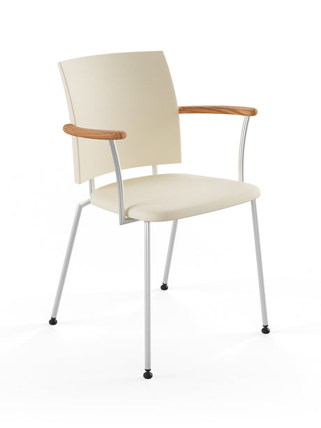 Panther armstol, creme læder fra Naver Collection - Rustfrit stål / Elm olie - Jacobsen Plus