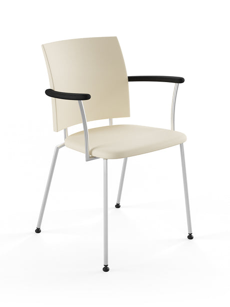 Panther armstol, creme læder fra Naver Collection - Rustfrit stål / Ask sortbejdset - Jacobsen Plus