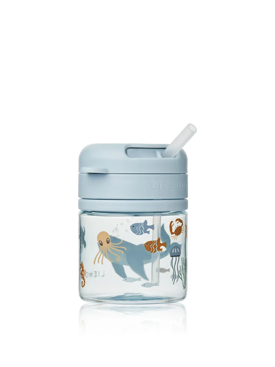 Pavia Tritan Straw Cup 280 ml, sea creature/sandy fra Liewood - 3 - Jacobsen Plus