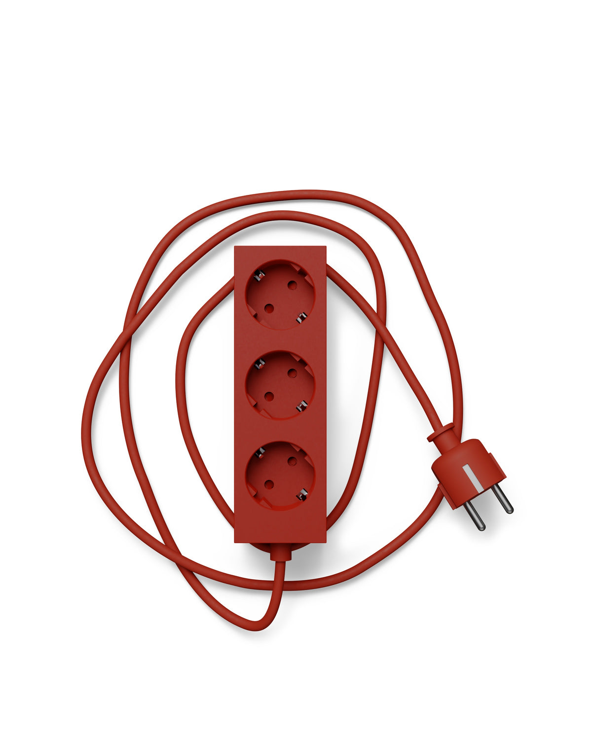 Pedestal - Power bar, Stikdåse med 3 udtag, 5 m. ledning - Burnin red - Jacobsen Plus