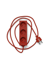 Pedestal - Power bar, Stikdåse med 3 udtag, 5 m. ledning - Burnin red - Jacobsen Plus