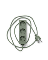 Pedestal - Power bar, Stikdåse med 3 udtag, 5 m. ledning - Mossy green - Jacobsen Plus