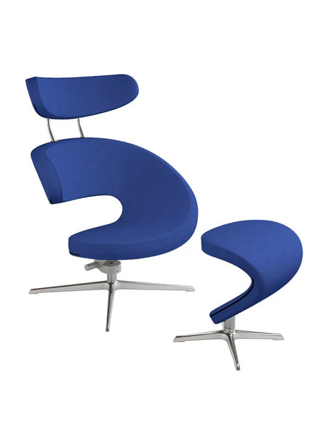 Peel™ Lænestol, venstre fra Variér - Hallingdal / Calm blue HAL754 / Inklusiv skammel - Jacobsen Plus
