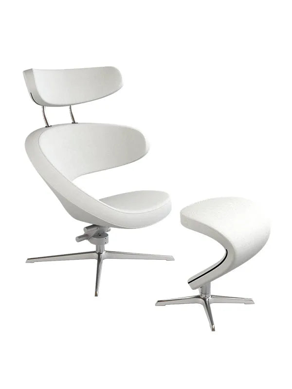 Peel™ lænestol, højre fra Variér - Hallingdal / Light beige HAL103 / Inklusiv skammel - Jacobsen Plus