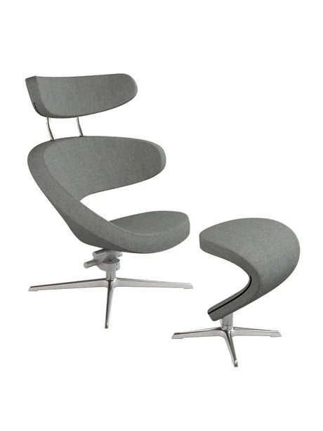 Peel™ lænestol, højre fra Variér - Hallingdal / Black white HAL126 / Inklusiv skammel - Jacobsen Plus
