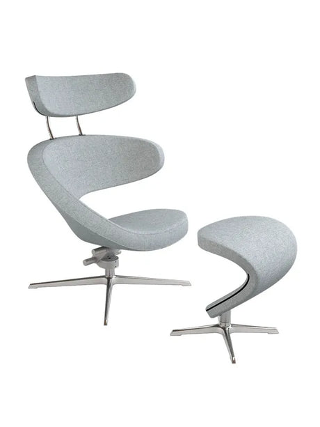 Peel™ lænestol, højre fra Variér - Hallingdal / Medium grey HAL130 / Inklusiv skammel - Jacobsen Plus