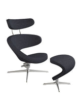Peel™ lænestol, højre fra Variér - Hallingdal / Mixed black HAL180 / Inklusiv skammel - Jacobsen Plus