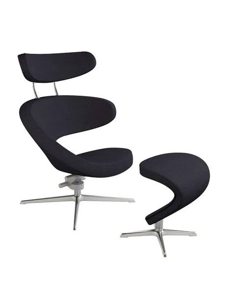 Peel™ lænestol, højre fra Variér - Hallingdal / Black HAL190 / Inklusiv skammel - Jacobsen Plus
