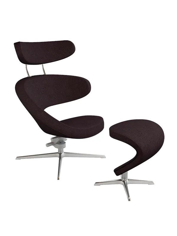 Peel™ lænestol, højre fra Variér - Hallingdal / Darker brown HAL376 / Inklusiv skammel - Jacobsen Plus