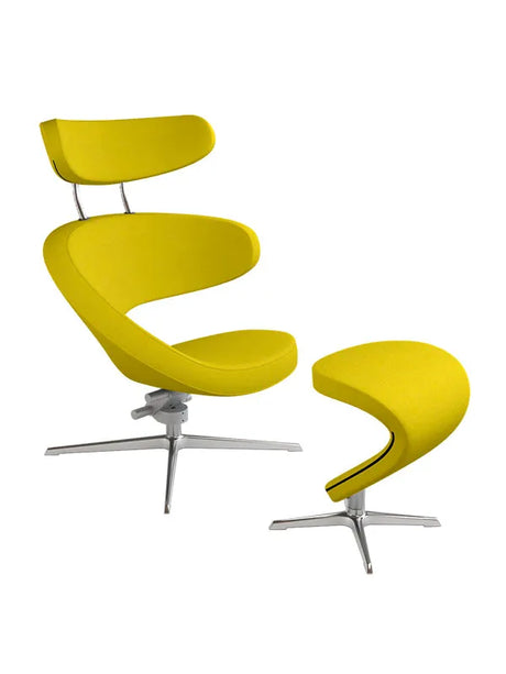 Peel™ lænestol, højre fra Variér - Hallingdal / Mustard yellow HAL457 / Inklusiv skammel - Jacobsen Plus