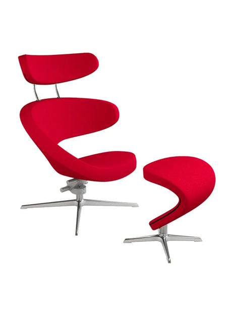 Peel™ lænestol, højre fra Variér - Hallingdal / Light pink red HAL680 / Inklusiv skammel - Jacobsen Plus