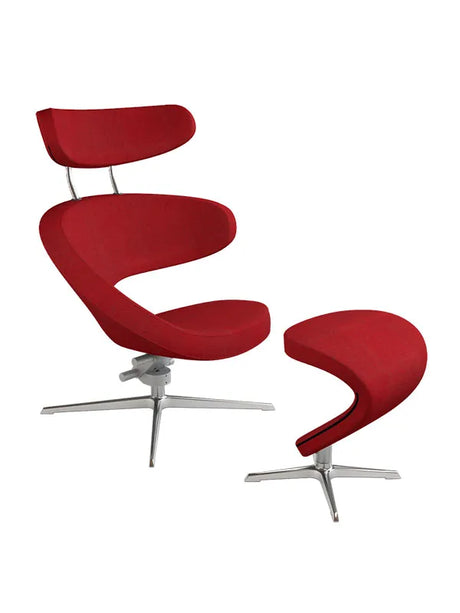 Peel™ lænestol, højre fra Variér - Hallingdal / Dark red HAL687 / Inklusiv skammel - Jacobsen Plus