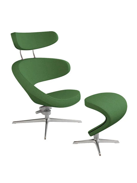 Peel™ lænestol, højre fra Variér - Hallingdal / Green HAL944 / Inklusiv skammel - Jacobsen Plus