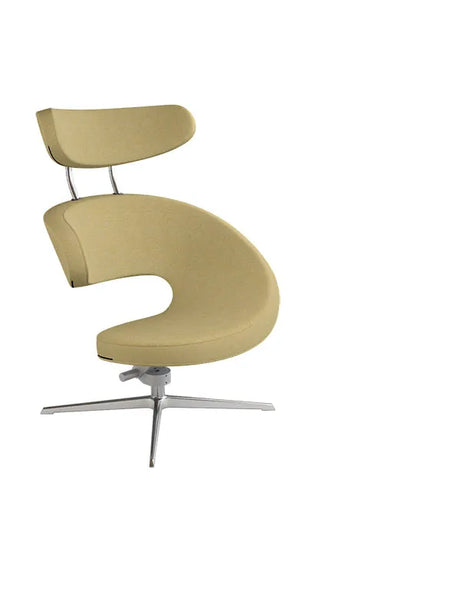 Peel™ Lænestol, venstre fra Variér - Hallingdal / Yellow white HAL407 / Eksklusiv skammel - Jacobsen Plus