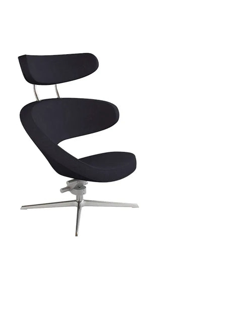 Peel™ lænestol, højre fra Variér - Hallingdal / Black HAL190 / Eksklusiv skammel - Jacobsen Plus