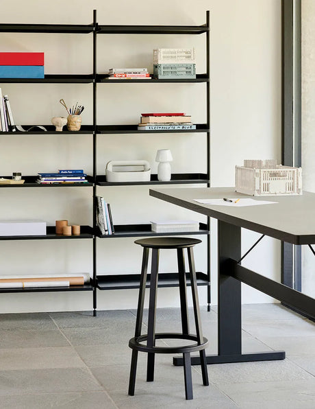 Passerelle High Table, L200 cm fra Hay - Water-based lacquered oak / Ink black / Water-based lacquered oak - Jacobsen Plus